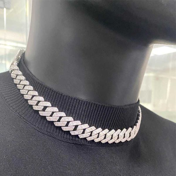 stylish ready to ship 15mm white gold iced out micro pave moissanite vvs s925 cuban choker necklace, Silver
stylish ready to ship 15mm white gold iced out micro pave moissanite vvs s925 cuban choker necklace, Silver