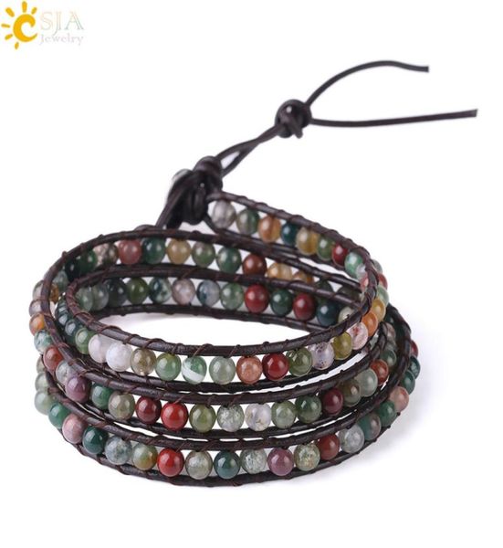 csja natural agate bracelets multiple layers raw color gemstone beads leather wrap bracelet women girls boho bohemian trendy jewel6761507, Golden;silver
csja natural agate bracelets multiple layers raw color gemstone beads leather wrap bracelet women girls boho bohemian trendy jewel6761507, Golden;silver