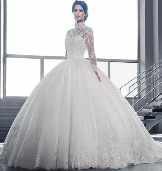 2019 vintage puffy ball gown wedding dresses arabic high neck illusion lace applique crystal beaded sweep train formal brida6029171, White
2019 vintage puffy ball gown wedding dresses arabic high neck illusion lace applique crystal beaded sweep train formal brida6029171, White