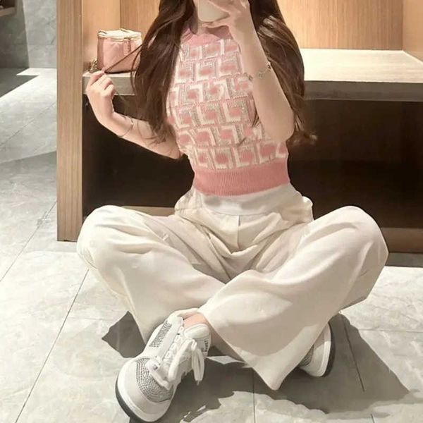 luxury brand tank knitted vest designer short sleeved t shirt girl y2k letter jacquard round neck tee american women's clothing, White
luxury brand tank knitted vest designer short sleeved t shirt girl y2k letter jacquard round neck tee american women's clothing, White