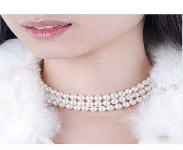 new fine 16quot 3strand 55mm 100 natural white akoya pearls chokers necklace 14k gift box2506921, Black
new fine 16quot 3strand 55mm 100 natural white akoya pearls chokers necklace 14k gift box2506921, Black