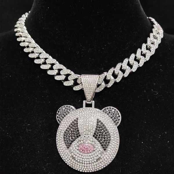 men women hip hop panda pendant necklace with 13mm crystal cuban chain hiphop iced out bling necklaces fashion charm jewelry, Silver
men women hip hop panda pendant necklace with 13mm crystal cuban chain hiphop iced out bling necklaces fashion charm jewelry, Silver