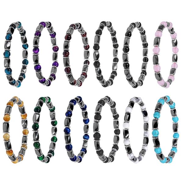 wholesale natural stone beads bracelet energy magnet hematite button beads elastic bracelet women men accessories, Black
wholesale natural stone beads bracelet energy magnet hematite button beads elastic bracelet women men accessories, Black