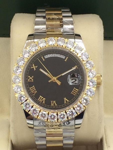 29 style 43mm men's mechanical watch mens big diamond watches mens stainless steel folding buckle sport business wristwatch montre de l, Slivery;brown
29 style 43mm men's mechanical watch mens big diamond watches mens stainless steel folding buckle sport business wristwatch montre de l, Slivery;brown