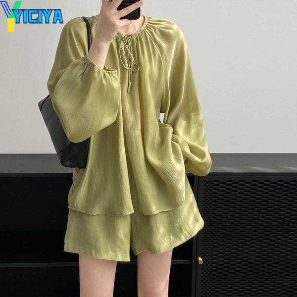 yiciya women's tracksuits johnature casual suit women thin sun protection 2023 summer lace-up long sleeve shirt wide leg shorts two-pie, Gray
yiciya women's tracksuits johnature casual suit women thin sun protection 2023 summer lace-up long sleeve shirt wide leg shorts two-pie, Gray