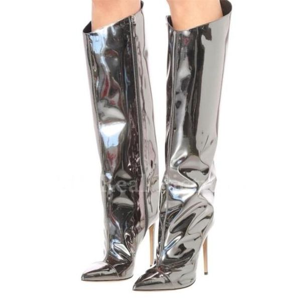 nightclub ladies demonia boots candy color mirror leather women knee high heels stilettos runway shoes botas mujer 2111052496616, Black
nightclub ladies demonia boots candy color mirror leather women knee high heels stilettos runway shoes botas mujer 2111052496616, Black