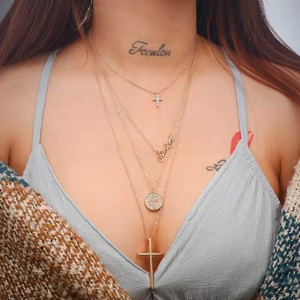 pendant necklaces chokers multilayers cross pendants necklaces for women gold color coin long necklaces rhinstone female neck accessories co, Silver
pendant necklaces chokers multilayers cross pendants necklaces for women gold color coin long necklaces rhinstone female neck accessories co, Silver
