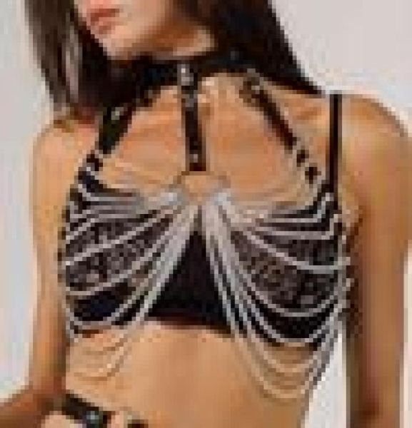 goth leather body harness chain brassiere chest waist belt witch gothic punk fashion metal girl festival jewelry accessor1462630, Silver
goth leather body harness chain brassiere chest waist belt witch gothic punk fashion metal girl festival jewelry accessor1462630, Silver