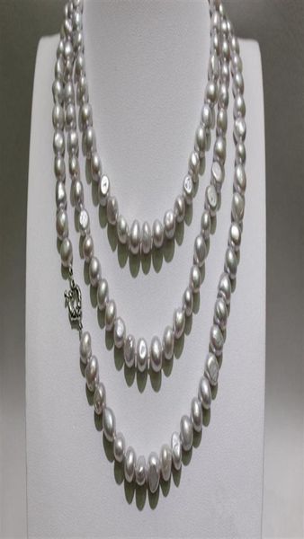 handmade gray long necklace baroque fresh water pearl necklace 7x9mm 137cm fashion jewelry24929745610, Silver
handmade gray long necklace baroque fresh water pearl necklace 7x9mm 137cm fashion jewelry24929745610, Silver
