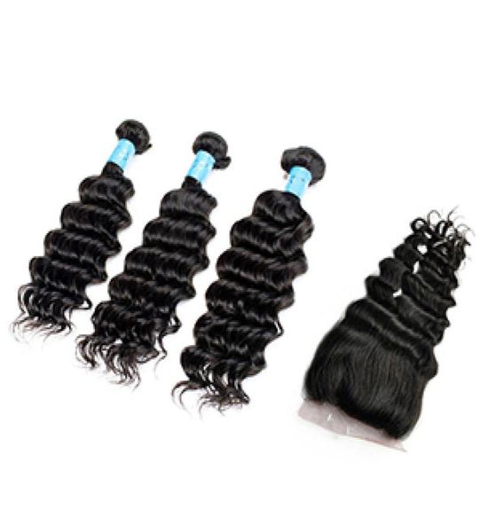 deep wave brazilian virgin human hair bundles with closure 44 natural 1b color indian peruvian malaysian hair 626355, Black
deep wave brazilian virgin human hair bundles with closure 44 natural 1b color indian peruvian malaysian hair 626355, Black