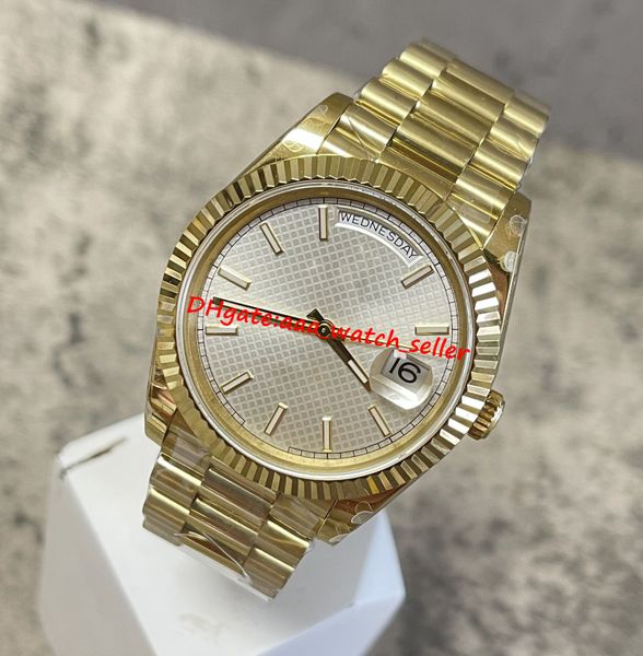 8 colors bp factory luxury mens designer watches 40mm 228238 gold case fluted bezel mechanical automatic movement 2 end links president brac, Slivery;brown
8 colors bp factory luxury mens designer watches 40mm 228238 gold case fluted bezel mechanical automatic movement 2 end links president brac, Slivery;brown
