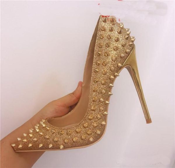 fashion summer autumn women pumps shoes gold sliver glitter studded spikes pointed toe high heels sandals boots 120mm party dress 1652289, Black
fashion summer autumn women pumps shoes gold sliver glitter studded spikes pointed toe high heels sandals boots 120mm party dress 1652289, Black