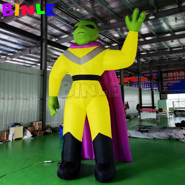 Image of 8m 26ftH Custom Giant Inflatable Alien Balloons With Purple Cape Halloween Party Decoration UFO Alien Cartoon