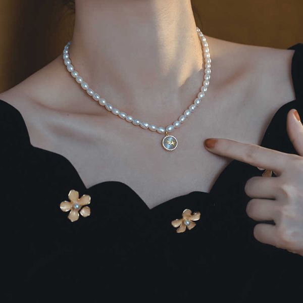 baroque natural pearl necklace women's cat's eye stone starlight design sense french elegant and neckchain, Silver
baroque natural pearl necklace women's cat's eye stone starlight design sense french elegant and neckchain, Silver