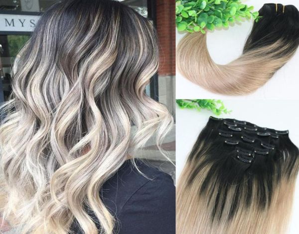 8a 7pcs 120gram clip in human hair extensions ombre dark natural root to ash blonde balayage highlights hairstyle1873533, Black
8a 7pcs 120gram clip in human hair extensions ombre dark natural root to ash blonde balayage highlights hairstyle1873533, Black