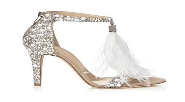 elegant nude crystal embellished high heel sandals feather tassel gladiator sandals women shoes pumps female wedding sandalias muj6844974, Black 
elegant nude crystal embellished high heel sandals feather tassel gladiator sandals women shoes pumps female wedding sandalias muj6844974, Black