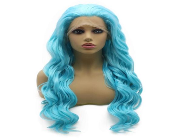 24quot long blue wavy wig heat resistant synthetic hair lace front cosplay wig5558501, Black
24quot long blue wavy wig heat resistant synthetic hair lace front cosplay wig5558501, Black