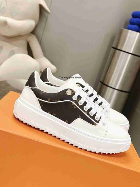 casual shoes time out sneaker platform calf leather embossed bleu white denim designer shoes patchwork trainers rubber flat outsole, Black
casual shoes time out sneaker platform calf leather embossed bleu white denim designer shoes patchwork trainers rubber flat outsole, Black