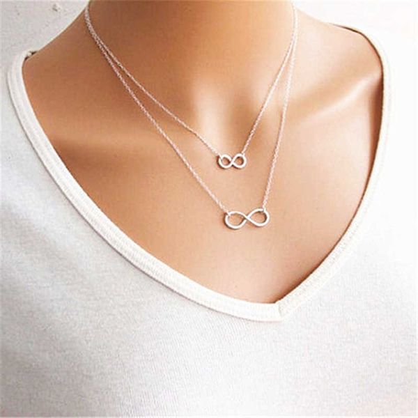 pendant necklaces new gros collier femme multi layer necklace chain bisuteria mujer double infinity necklaces pendants fashion neck jewelry, Silver
pendant necklaces new gros collier femme multi layer necklace chain bisuteria mujer double infinity necklaces pendants fashion neck jewelry, Silver