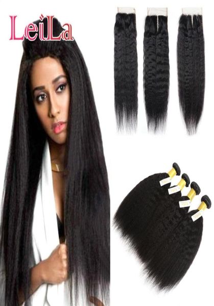 full 4 bundles with lace closure malaysian kinky straight human hair 5 pieces coarse yaki full hair8043207, Black;brown
full 4 bundles with lace closure malaysian kinky straight human hair 5 pieces coarse yaki full hair8043207, Black;brown