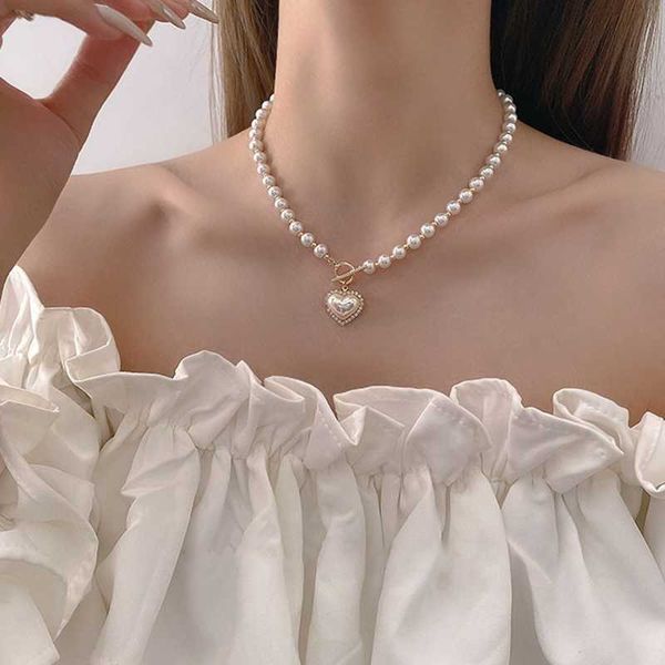 pendant necklaces korean elegant pearl beads necklace for women ladies fashion rhinestone shell heart pendent necklace choker jewelry aa2305, Silver
pendant necklaces korean elegant pearl beads necklace for women ladies fashion rhinestone shell heart pendent necklace choker jewelry aa2305, Silver