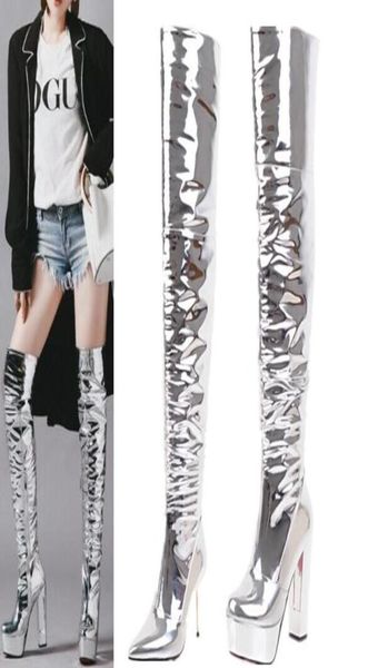 new patent leather sliver pleated over the knee platform boots stage performance walk show night club thigh boots woman7943831, Black
new patent leather sliver pleated over the knee platform boots stage performance walk show night club thigh boots woman7943831, Black