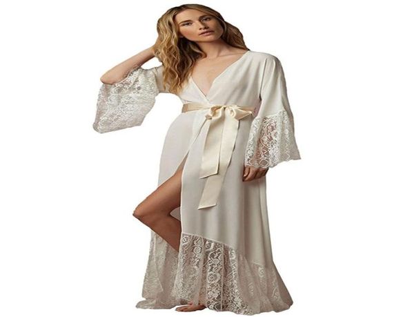 bathrobes illusion dark ivory chiffon sleepwear with lace applique satin sash wedding bridal sxey wedding nightgown7949200, White
bathrobes illusion dark ivory chiffon sleepwear with lace applique satin sash wedding bridal sxey wedding nightgown7949200, White