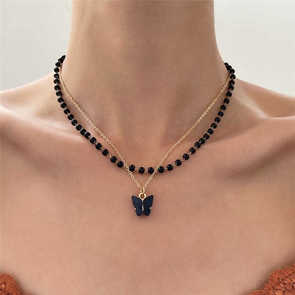 pendant necklaces fashion black butterfly pendant necklace for women charm double layer temperament collarbone chain choker female jewelry a, Silver
pendant necklaces fashion black butterfly pendant necklace for women charm double layer temperament collarbone chain choker female jewelry a, Silver