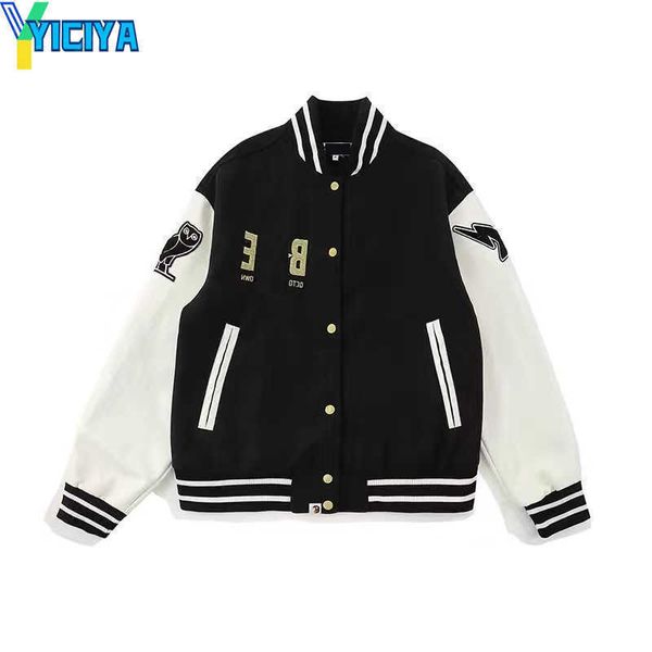 yiciya men designer fashion jacket jesus embassy saint baseball street wear patchwork letter asap rocky harajuku college varsity bomber coat, Black;brown
yiciya men designer fashion jacket jesus embassy saint baseball street wear patchwork letter asap rocky harajuku college varsity bomber coat, Black;brown