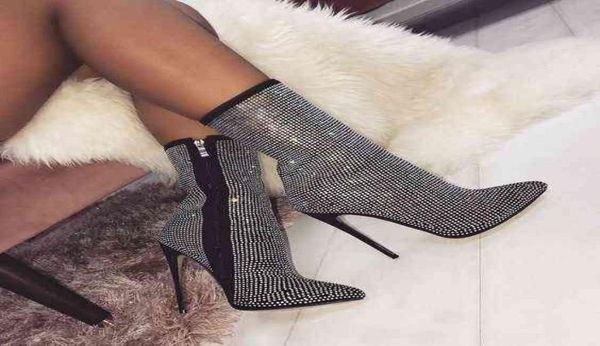 women ankle boots plus size 3542 rhinestones high heels shoes woman zip pointed toe motorcycle boots for females 2019 y220714580488, Black
women ankle boots plus size 3542 rhinestones high heels shoes woman zip pointed toe motorcycle boots for females 2019 y220714580488, Black
