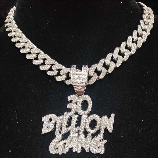 men women hip hop 30 billion gang pendant necklace with 13mm crystal cuban chain hiphop necklaces rapper charm jewelry gifts, Silver
men women hip hop 30 billion gang pendant necklace with 13mm crystal cuban chain hiphop necklaces rapper charm jewelry gifts, Silver