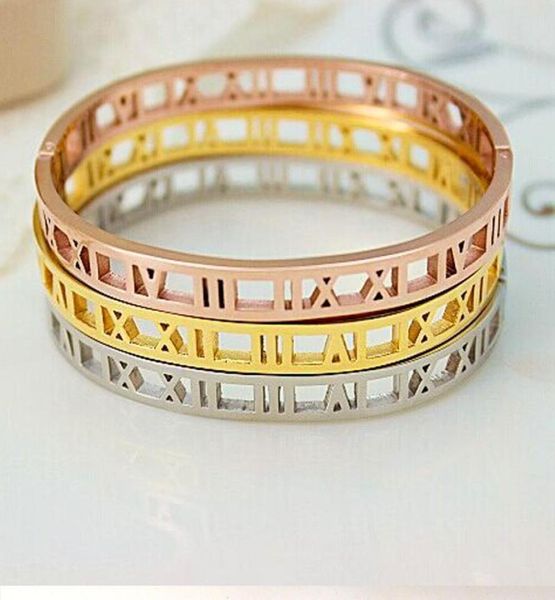 fashion charm tyme hollow roman numerals goldcolor 316l stainless steel lover bangle bracelet for women gift9230605, Black
fashion charm tyme hollow roman numerals goldcolor 316l stainless steel lover bangle bracelet for women gift9230605, Black