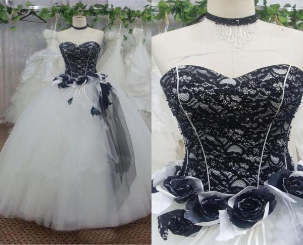 stunning black and white wedding dresses victorian ball gown gothic bridal gowns sweetheart neckline beads lace handmade flowe5685865
stunning black and white wedding dresses victorian ball gown gothic bridal gowns sweetheart neckline beads lace handmade flowe5685865
