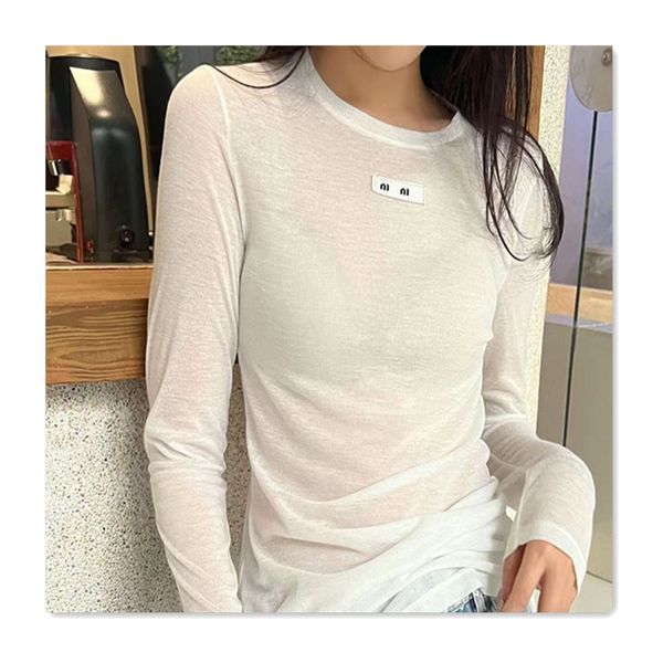 

MiMi U Casual Tshirt Designer Clothes Women t shirts Long Sleeve Round Neck Letter Print Sexy Top Tee Female Casual Streetwear, 1_color