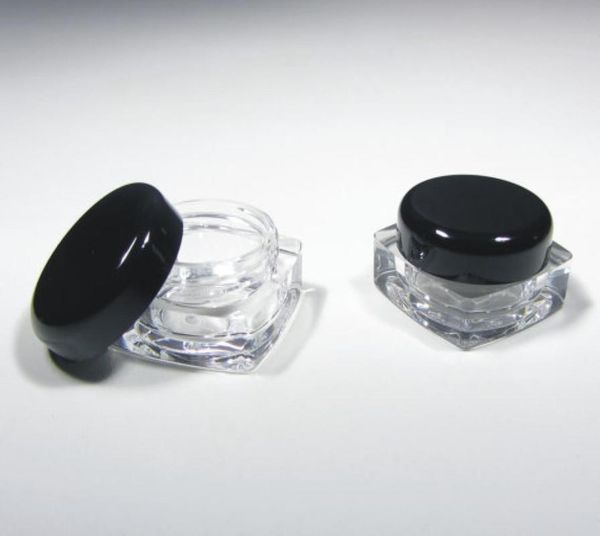 50pcs cosmetic jars thick wall square plastic beauty containers packaging 5 gram black or clear lids ship5165967
50pcs cosmetic jars thick wall square plastic beauty containers packaging 5 gram black or clear lids ship5165967