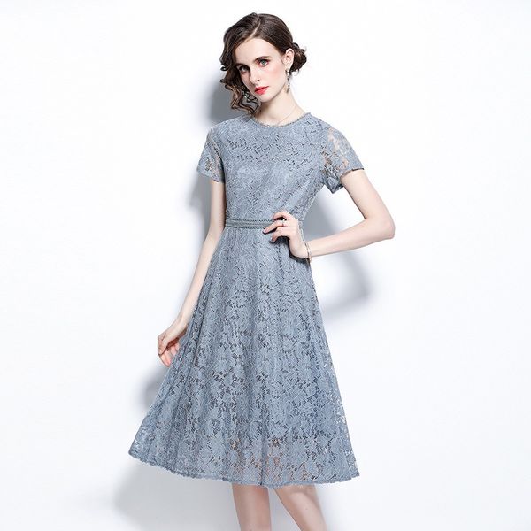 2023 new summer european station fashion women's lace skirt short sleeve hook hollow lace dress, Black;gray
2023 new summer european station fashion women's lace skirt short sleeve hook hollow lace dress, Black;gray