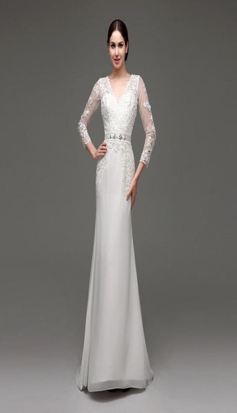 long sleeves wedding dresses v neck mermaid elegant appliques bridal gowns with belt fast delivery in stock4756209, White
long sleeves wedding dresses v neck mermaid elegant appliques bridal gowns with belt fast delivery in stock4756209, White