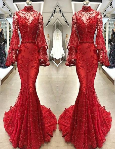 red lace mermaid evening dresses illusion poet long sleeves high neck appliqued beaded long party pageant gowns prom dress5920222, Black;red
red lace mermaid evening dresses illusion poet long sleeves high neck appliqued beaded long party pageant gowns prom dress5920222, Black;red
