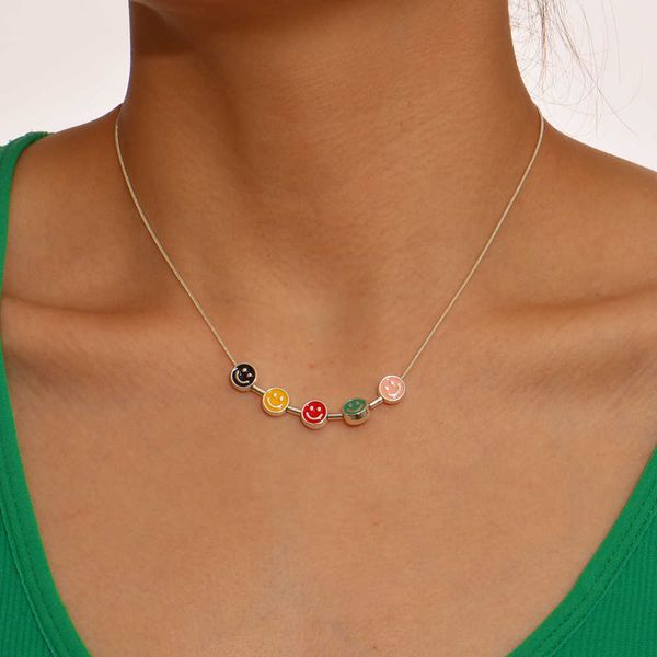 pendant necklaces fashion enamel smiley pendant necklace for women niche design versatile ladies clavicle chain wholesale jewelry direct sal, Silver
pendant necklaces fashion enamel smiley pendant necklace for women niche design versatile ladies clavicle chain wholesale jewelry direct sal, Silver