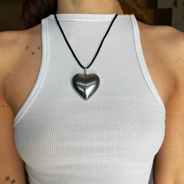pendant necklaces ins big metal heart pendant necklace for women girls fashion cool hiphop punk stainless steel heart necklace party jewelry, Silver
pendant necklaces ins big metal heart pendant necklace for women girls fashion cool hiphop punk stainless steel heart necklace party jewelry, Silver