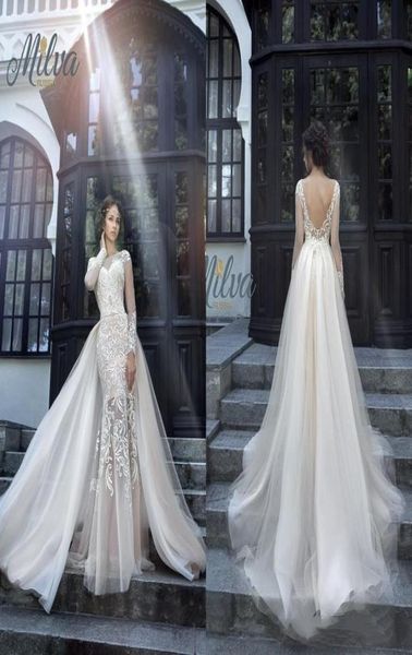 gorgeous milva bridal wedding dresses illusion long sleeves low back lace mermaid wedding dress with detachable skirt9753512, White
gorgeous milva bridal wedding dresses illusion long sleeves low back lace mermaid wedding dress with detachable skirt9753512, White