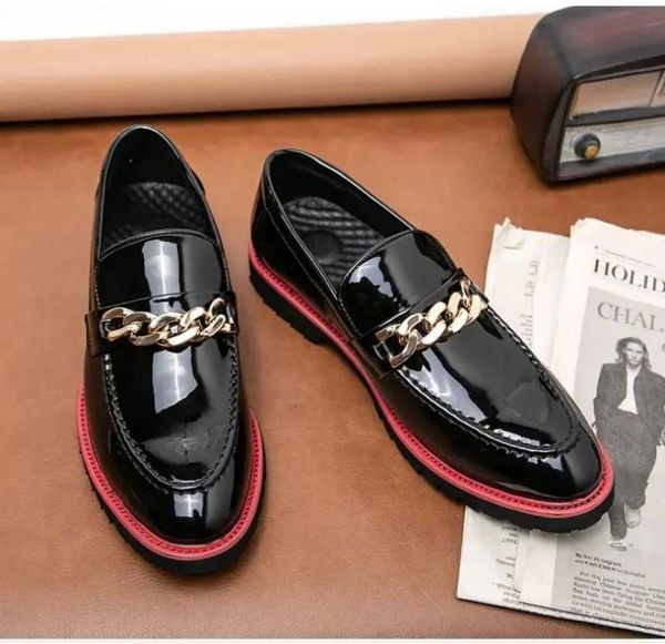 men shoes loafers highquality pu leather slip on new fashion design chains decoration comfortable classic s dh8776710817, Black
men shoes loafers highquality pu leather slip on new fashion design chains decoration comfortable classic s dh8776710817, Black