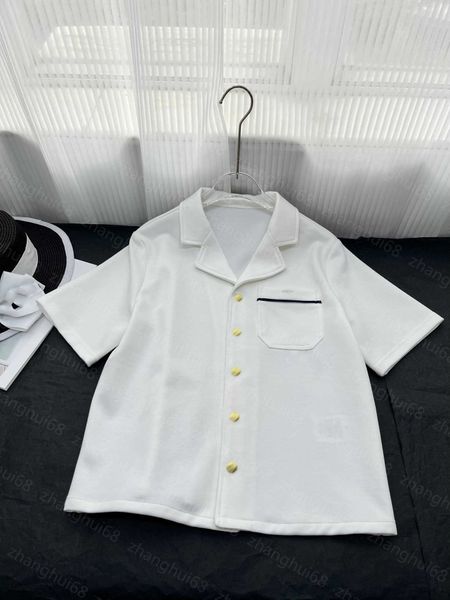 23ss women shirt womens designer clothing high neck blouse lapel patchwork color embroidered pocket short sleeve women clothes, White
23ss women shirt womens designer clothing high neck blouse lapel patchwork color embroidered pocket short sleeve women clothes, White