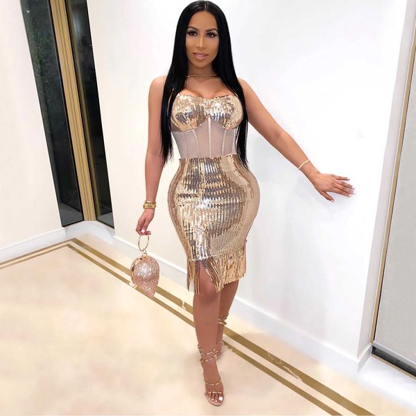 2022 new arrival women's dress hollow backless sequin suspender tassel party translucent club evening dresses for women, White;black
2022 new arrival women's dress hollow backless sequin suspender tassel party translucent club evening dresses for women, White;black