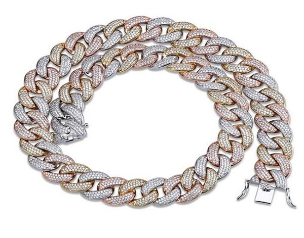 luxury men039s 3 color mixing 18mm copper cz bling cuban link chain micro pave cubic zircon 18inch 22inch chain necklace3314897, Silver
luxury men039s 3 color mixing 18mm copper cz bling cuban link chain micro pave cubic zircon 18inch 22inch chain necklace3314897, Silver