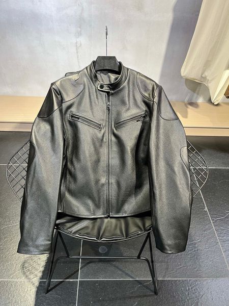 designer leather jacket fine texture leather stand collar jacket luxury brand mens casual motorcycle leather jacket, Black
designer leather jacket fine texture leather stand collar jacket luxury brand mens casual motorcycle leather jacket, Black