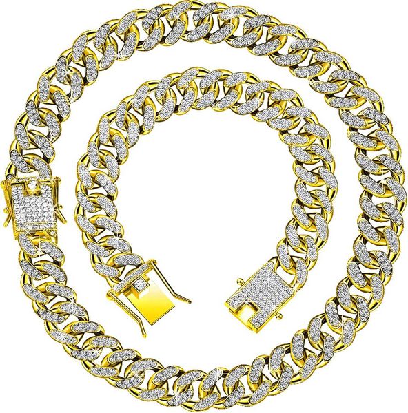 2 pieces 12 mm cuban chain necklace bracelet heavy strong link chain necklace bling necklace chain for men women, Silver
2 pieces 12 mm cuban chain necklace bracelet heavy strong link chain necklace bling necklace chain for men women, Silver