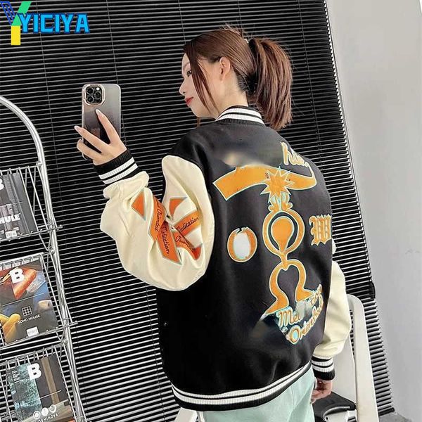 yiciya designer jacket ow letter geometric pattern coat multi-element embroidered patchwork bomber jackets button cardigan shirt, Black;brown
yiciya designer jacket ow letter geometric pattern coat multi-element embroidered patchwork bomber jackets button cardigan shirt, Black;brown