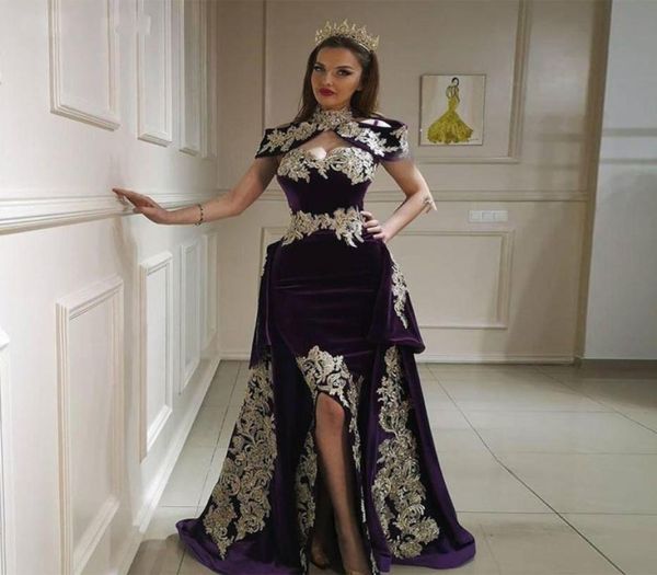 2020 high neck mermaid 3 pieces evening dresses with overskirt velour gold lace formal dress prom gowns vestido de noiva algerian 4417057, Black
2020 high neck mermaid 3 pieces evening dresses with overskirt velour gold lace formal dress prom gowns vestido de noiva algerian 4417057, Black