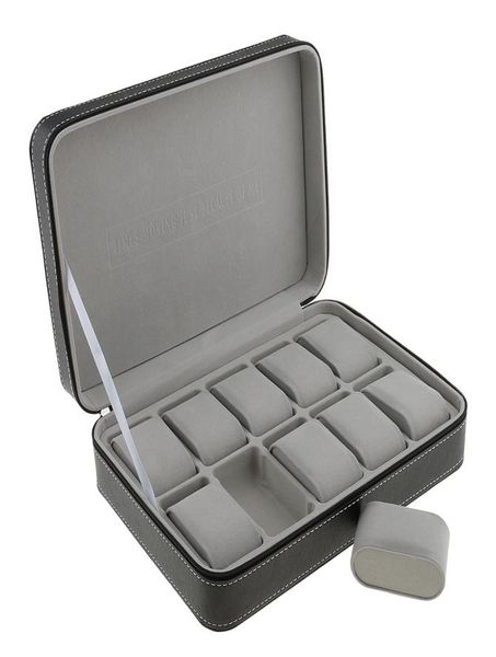phenovo watch case for 10 slots travel briefcase design leather large compartments with zipper closure jewelry packaging display8495606, Black
phenovo watch case for 10 slots travel briefcase design leather large compartments with zipper closure jewelry packaging display8495606, Black